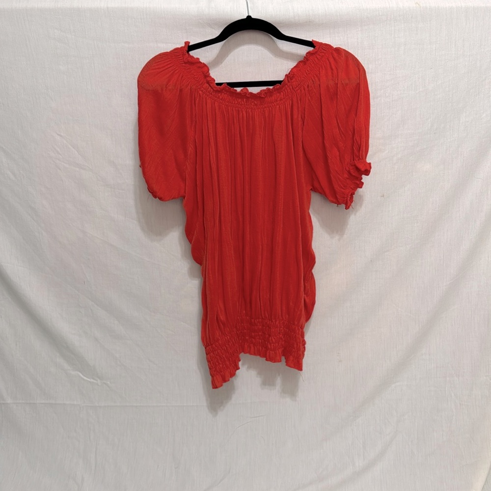 Orange Scrunch Blouse